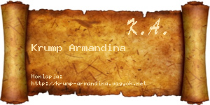 Krump Armandina névjegykártya